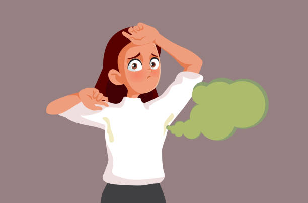 Frustrated teenager going through puberty with body image issues