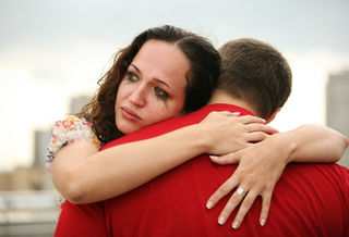 woman man crying