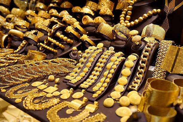 Window display of jewelry shop, asian bazaar