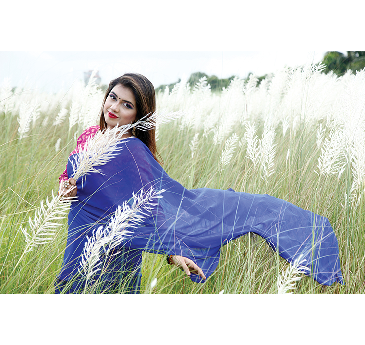 শরতের নীলাম্বরী সাজে
