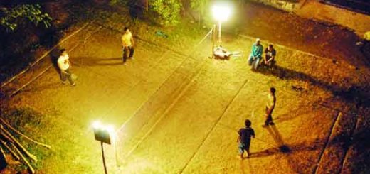 শীতের রাতে ব্যাডমিন্টন