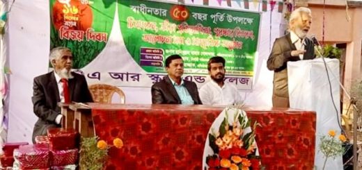 এ আর স্কুল এন্ড কলেজে যথাযোগ্য মর্যাদায় স্বাধীনতার সুবর্ণ জয়ন্তী ও বিজয়ের ৫০ বছর পূর্তি উদযাপন