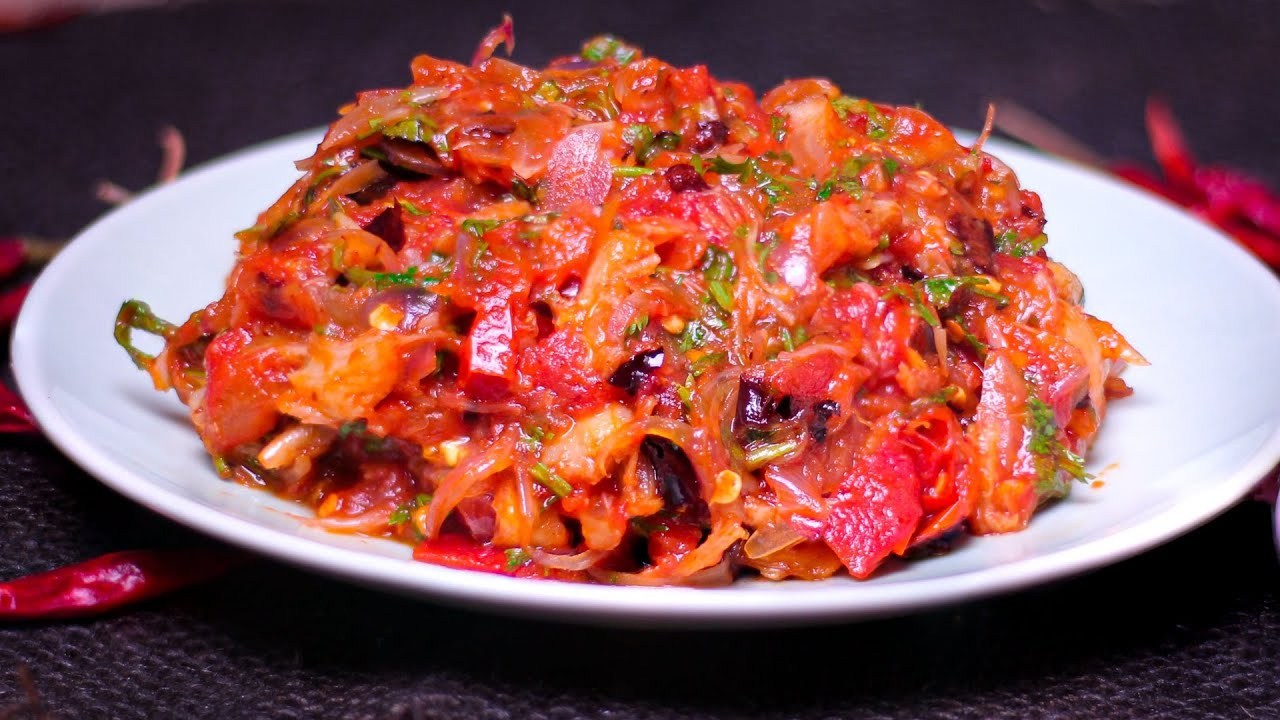 বেগুন-টমেটো ভর্তা