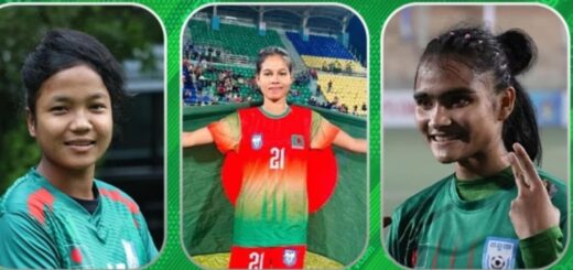 সাফজয়ী ঠাকুরগাঁওয়ের গর্বিত তিন ফুটবলার স্বপ্না, কোয়াতি, সাগরিকা
