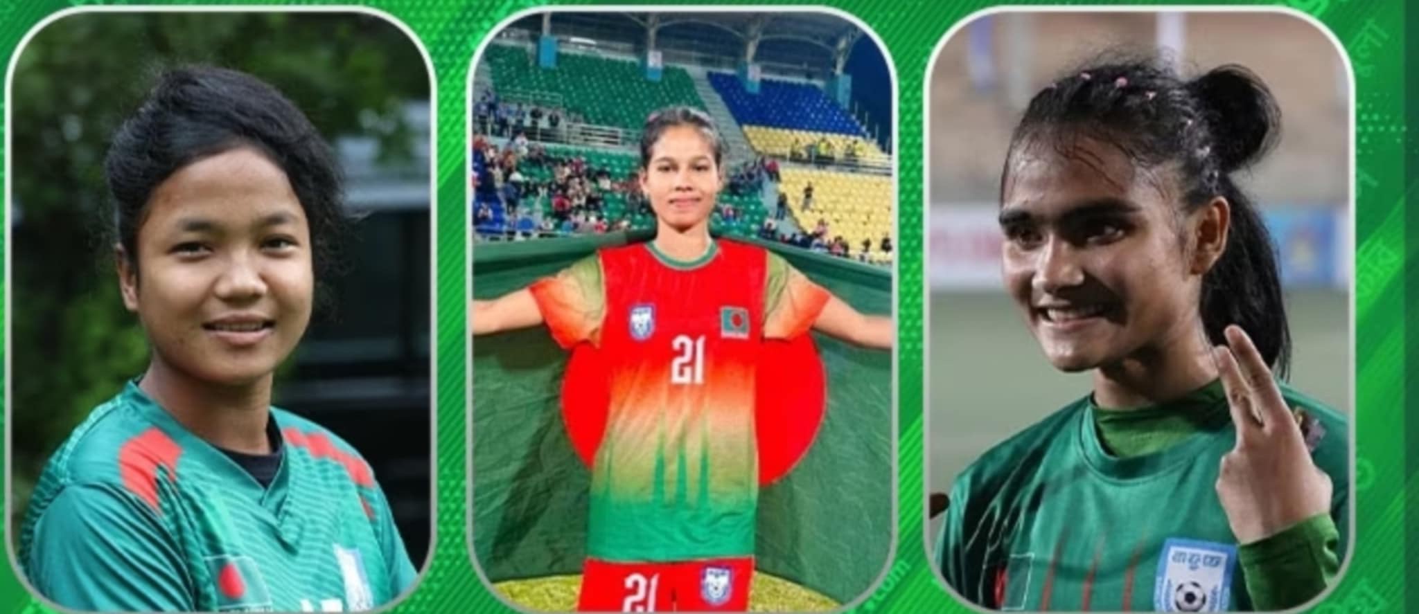 সাফজয়ী ঠাকুরগাঁওয়ের গর্বিত তিন ফুটবলার স্বপ্না, কোয়াতি, সাগরিকা